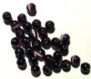 30 6mm Round Amethyst Fiber Optic Cats Eye Beads